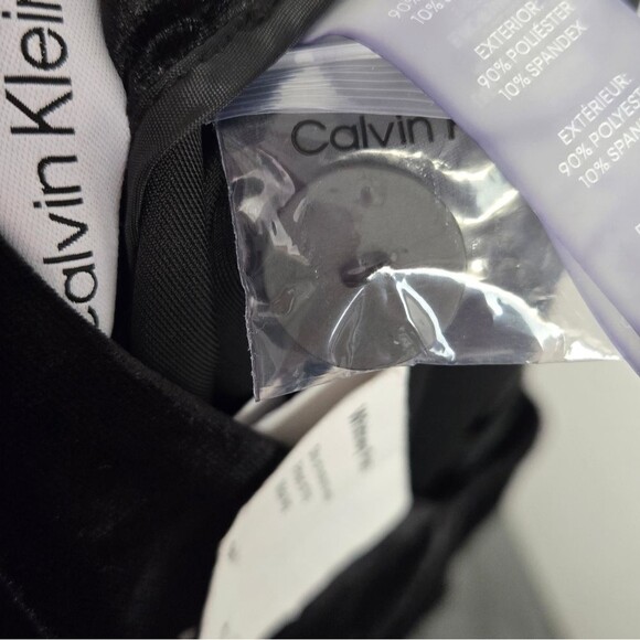 Calvin Klein Whitney Velvet Evening Wide Leg Pants Sz 8 Black - Picture 10 of 12